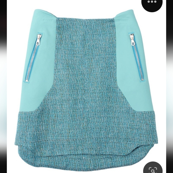 Rag & Bone Linen Tweed & Leather Mini Skirt Size 4 - Picture 14 of 15